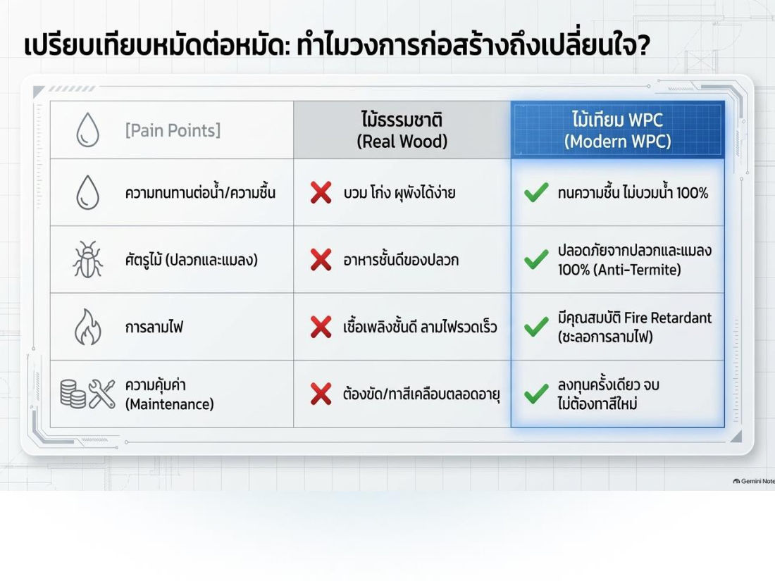 ไม้ธรรมชาติ vs WPC
